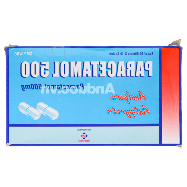 Paracetamol 500 Medipharco trị các triệu chứng đau từ nhẹ đến vừa (50 vỉ x 10 viên)