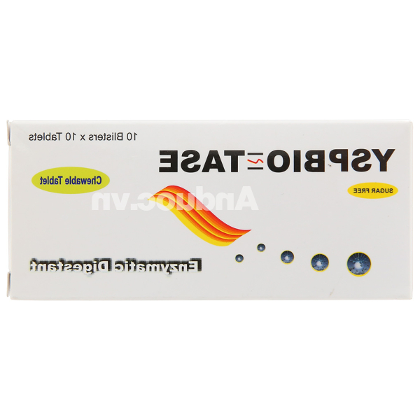 Viên nhai YspBio - Tase trị chứng khó tiêu, bội thực, chán ăn (10 vỉ x 10 viên)