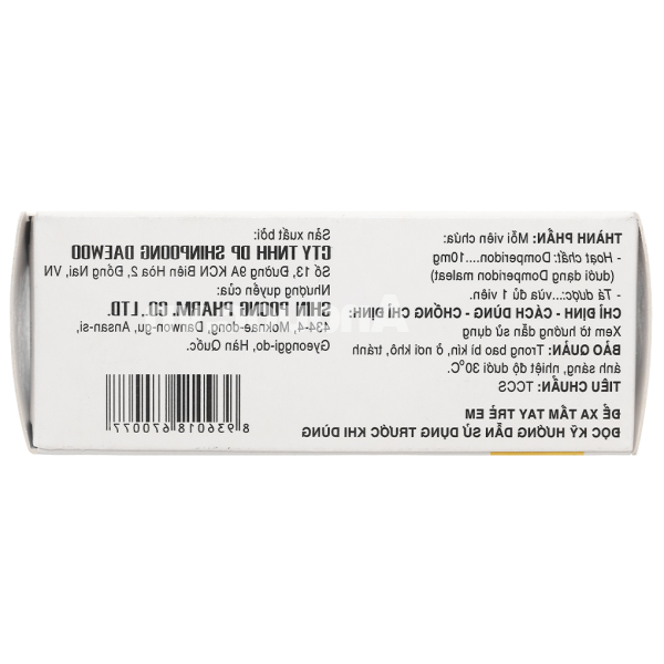 Dompil 10mg trị triệu chứng nôn và buồn nôn (10 vỉ x 10 viên)