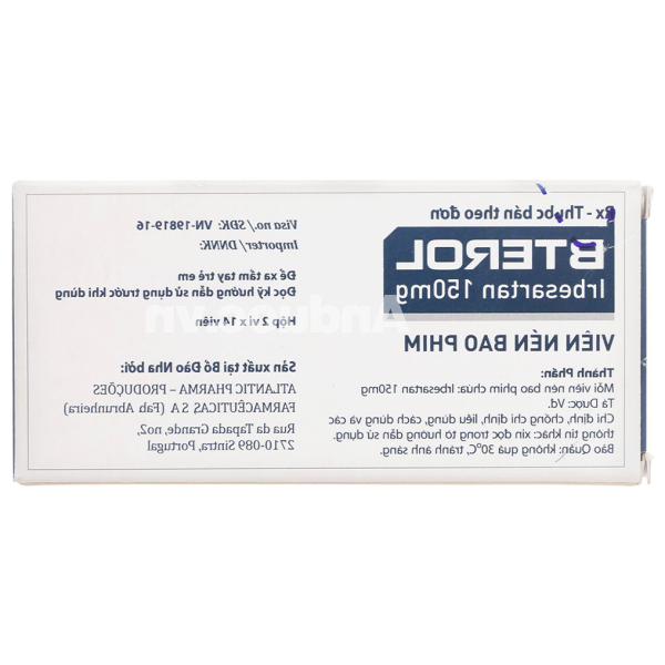 Bterol 150mg trị tăng huyết áp (2 vỉ x 14 viên)
