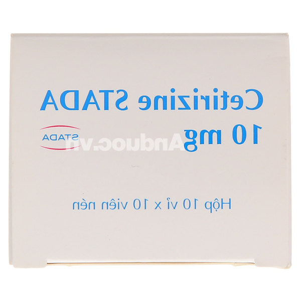Cetirizine Stada 10mg trị các triệu chứng viêm mũi dị ứng, mày đay (10 vỉ x 10 viên)