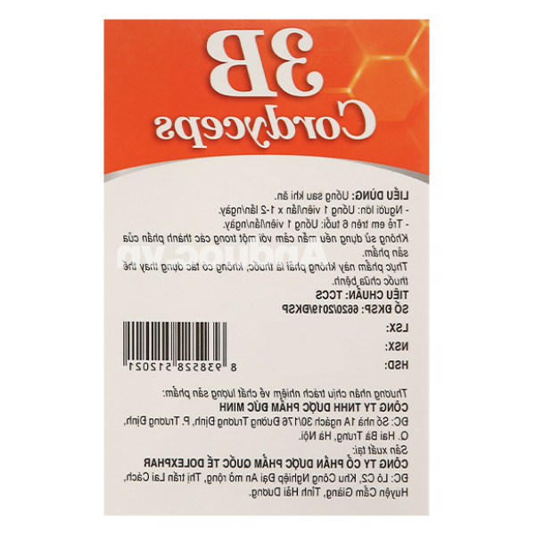 3B Cordyceps hỗ trợ ăn ngon, giảm mệt mỏi hộp 100 viên