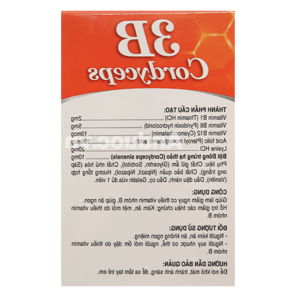 3B Cordyceps hỗ trợ ăn ngon, giảm mệt mỏi hộp 100 viên