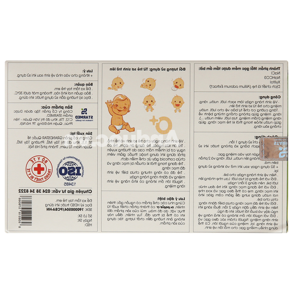 Gạc răng miệng Dr. Papie 0+ giúp sạch lưỡi, nướu, răng hộp 30 gói