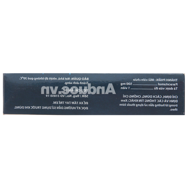 Viên sủi Paracetamol 500 SaVipharm 500mg giảm đau, hạ sốt (4 vỉ x 4 viên)