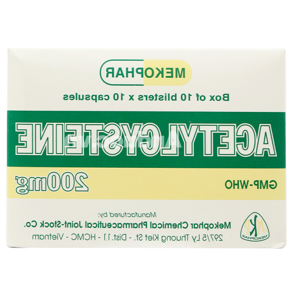 Acetylcysteine Mekophar 200mg tan đàm trong bệnh lý hô hấp (10 vỉ x 10 viên)
