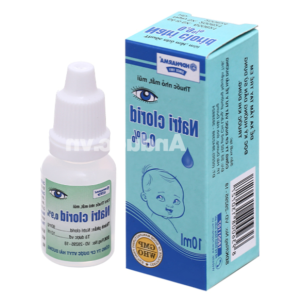 Dung dịch nhỏ mắt Natri Clorid HDpharma 0.9% vệ sinh mắt, mũi lọ 10ml