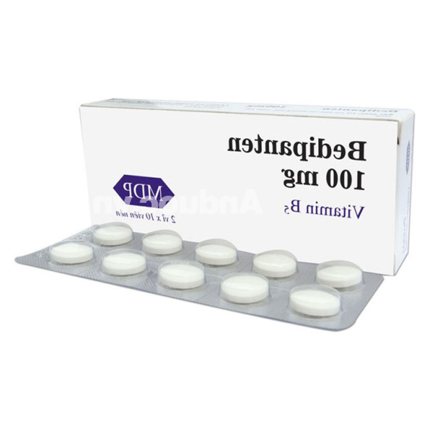 Bedipanten 100mg bổ sung vitamin B5, giảm mụn, ngăn rụng tóc hộp 20 viên