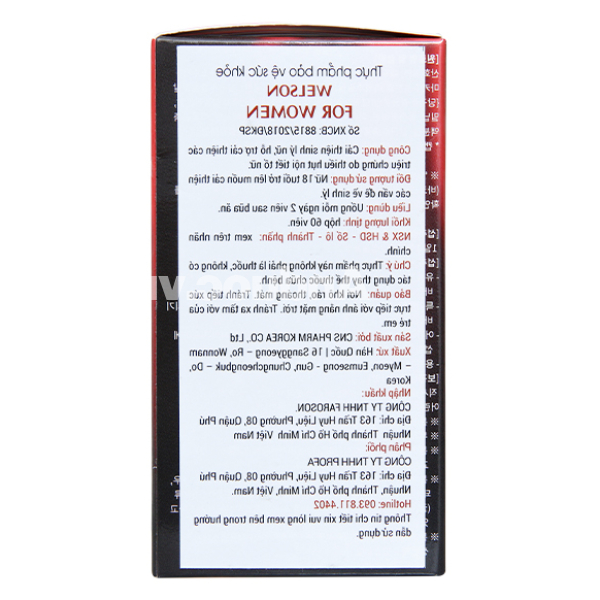 Welson For Women giúp cải thiện sinh lý nữ hộp 60 viên