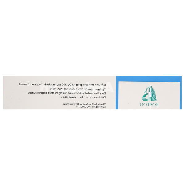 TenoBoston 300mg trị nhiễm HlV-týp 1, viêm gan B (3 vỉ x 10 viên)