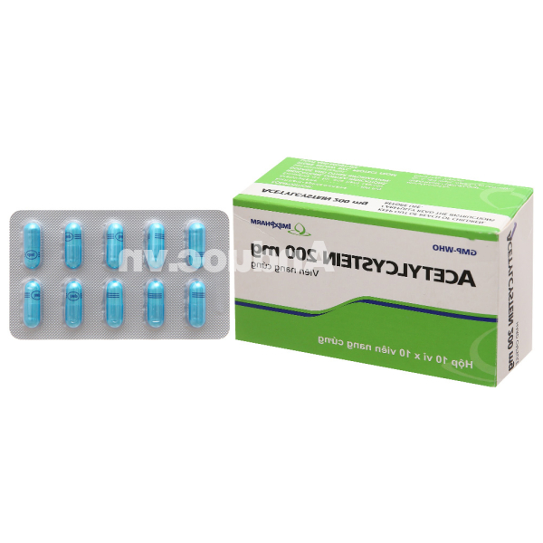 Acetylcystein Imexpharm 200mg hỗ trợ trị bệnh lý hô hấp có đờm (10 vỉ x 10 viên)