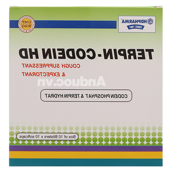 Terpin - Codein HD trị ho khan, ho do kích ứng (10 vỉ x 10 viên)