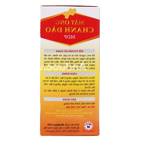 Siro Mật Ong Chanh Đào MDP hỗ trợ giảm ho, bổ phổi chai 120ml