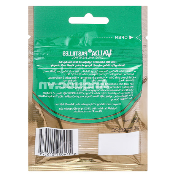 Kẹo dẻo Valda vị bạc hà giúp thông cổ, mát họng túi 20g