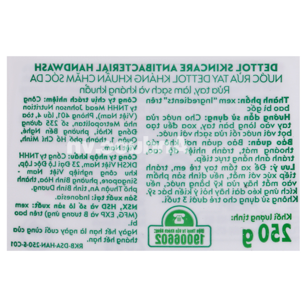 Nước rửa tay Dettol Skincare bảo vệ da tay chai 250g