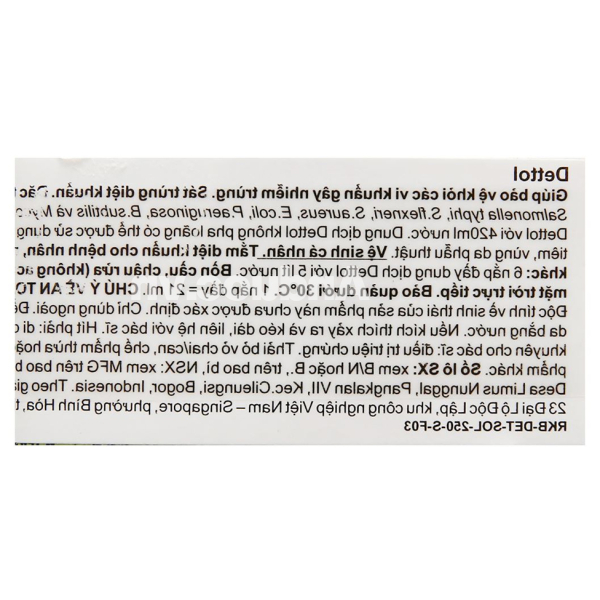 Dung dịch Dettol sát trùng diệt khuẩn chai 250ml