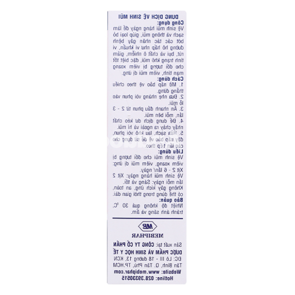 Xịt mũi Mebirin Fresh Nasal Hygiene phòng ngừa sổ mũi, ngạt mũi chai 70ml