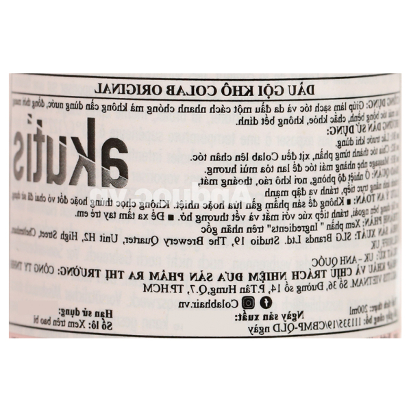Dầu gội khô Colab Original giúp làm sạch tóc, da đầu chai 200ml