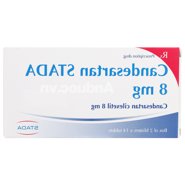 Candesartan Stada 8mg trị tăng huyết áp, suy tim (2 vỉ x 14 viên)