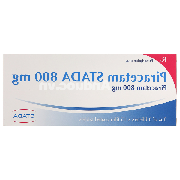 Piracetam Stada 800mg trị chóng mặt, giật rung cơ (3 vỉ x 15 viên)