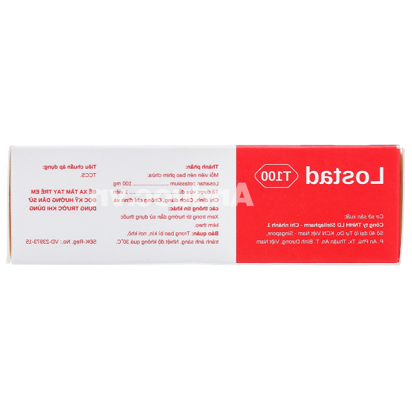 Lostad T100 trị tăng huyết áp và suy tim mạn tính (3 vỉ x 10 viên)