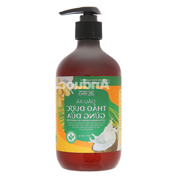 Dầu xả thảo dược Gừng dừa Cocay Hoala giúp tóc mềm mượt, giảm khô sơ chai 440g