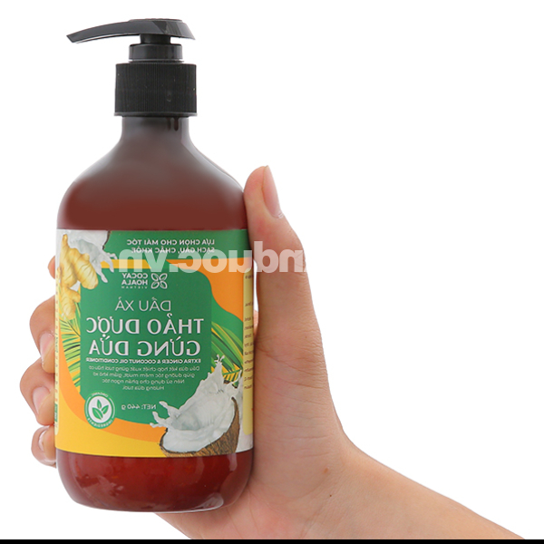 Dầu xả thảo dược Gừng dừa Cocay Hoala giúp tóc mềm mượt, giảm khô sơ chai 440g