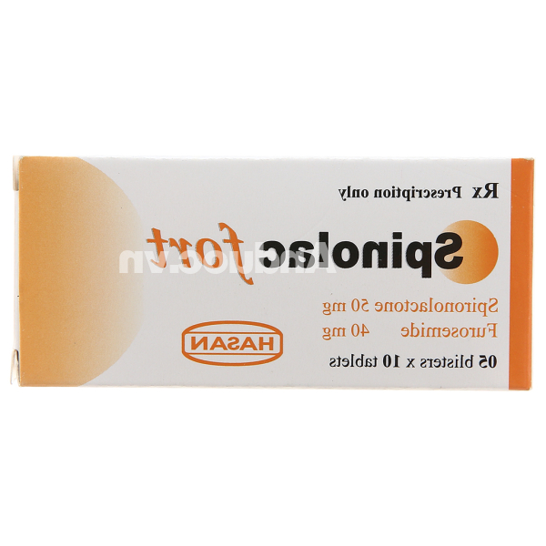 Spinolac Fort thuốc lợi tiểu trị tăng huyết áp, suy tim (5 vỉ x 10 viên)