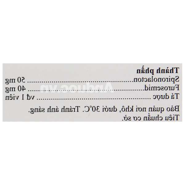 Spinolac Fort thuốc lợi tiểu trị tăng huyết áp, suy tim (5 vỉ x 10 viên)