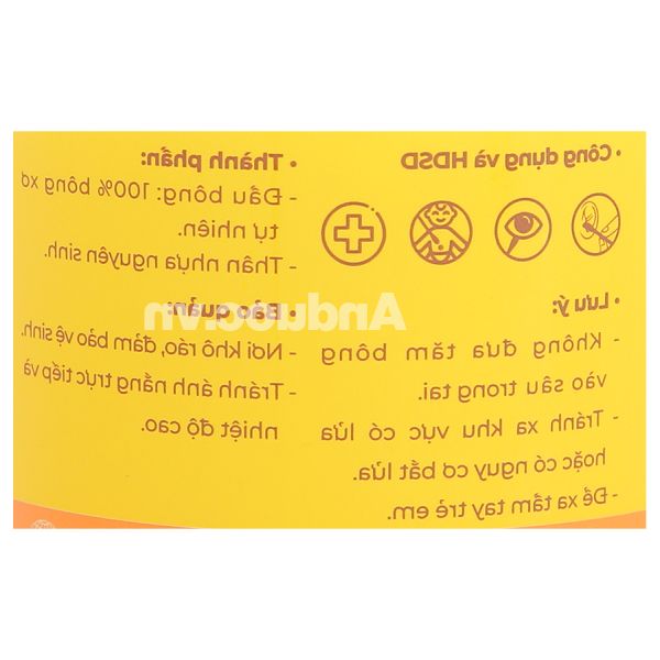 Tăm bông trẻ em Bông Bạch Tuyết đầu tròn hũ 336 que