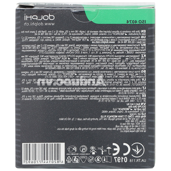 Bao cao su Dolphi ultra thin siêu mỏng 52mm hộp 3 cái
