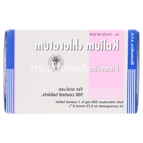 Kalium Chloratum Biomedica 500mg phòng và trị thiếu kali (10 vỉ x 10 viên)