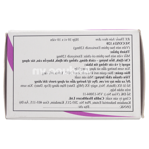 Nucoxia 120 giảm đau, kháng viêm xương khớp (10 vỉ x 10 viên)
