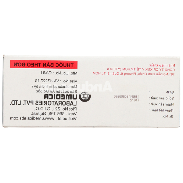 Utralene-100 trị chứng trầm cảm, rối loạn ám ảnh cưỡng bức (10 vỉ x 10 viên)