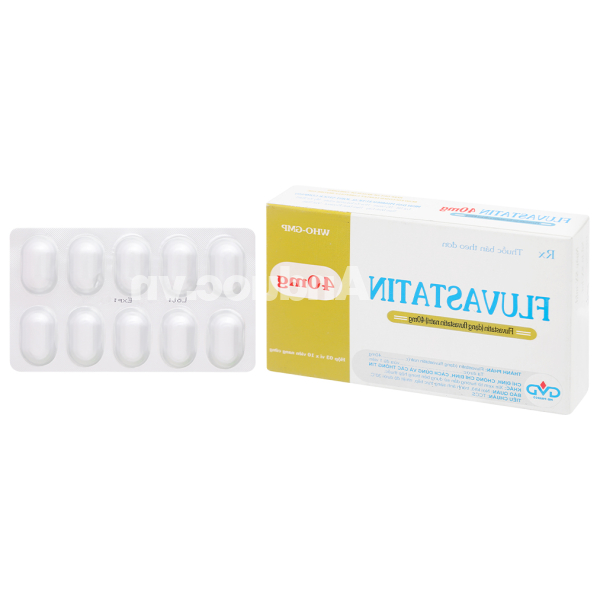 Fluvastatin MD Pharco 40mg trị rối loạn mỡ máu (3 vỉ x 10 viên)