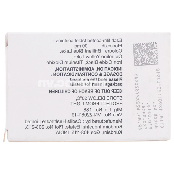 Nucoxia 90mg giảm đau, kháng viêm xương khớp (10 vỉ x 10 viên)