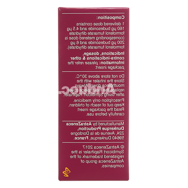 Hỗn dịch xịt Symbicort Rapihaler 160/4.5mcg trị hen suyễn bình 120 liều xịt