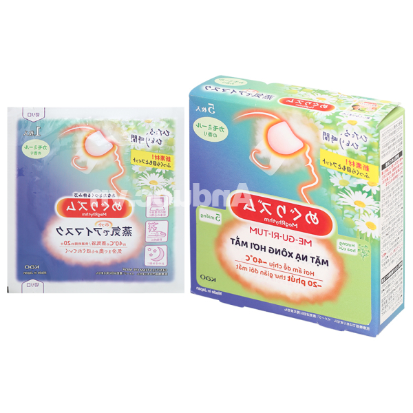 Mặt nạ xông hơi mắt Megrhythm hoa cúc làm ấm, thư giãn mắt hộp 5 miếng