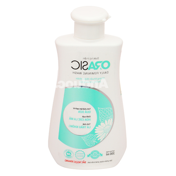 Dung dịch vệ sinh phụ nữ Orasic dịu nhẹ, khử mùi hôi chai 200ml