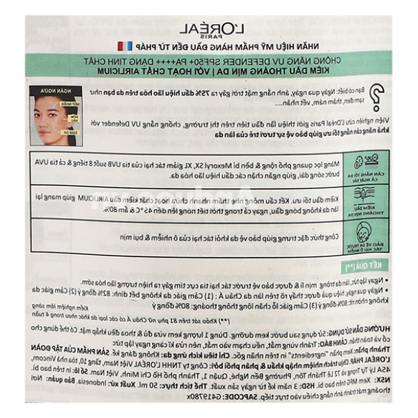Kem chống nắng L’Oréal UV Defender Matte & Fresh SPF 50+/PA++++ chai 50ml