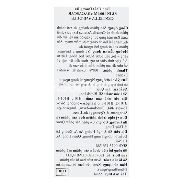 Tinh chất rau má Skin1004 Madagascar Centella Ampoule dưỡng ẩm và phục hồi da lọ 55ml