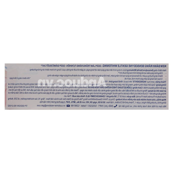 Kem đánh răng Sensodyne Gentle Whitening giúp làm trắng răng tuýp 160g
