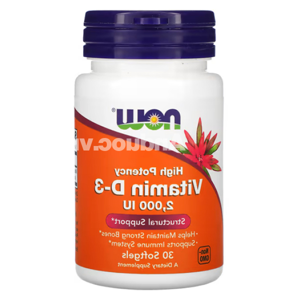 Now High Potency Vitamin D-3 2000IU hỗ trợ chắc khỏe xương hộp 30 viên