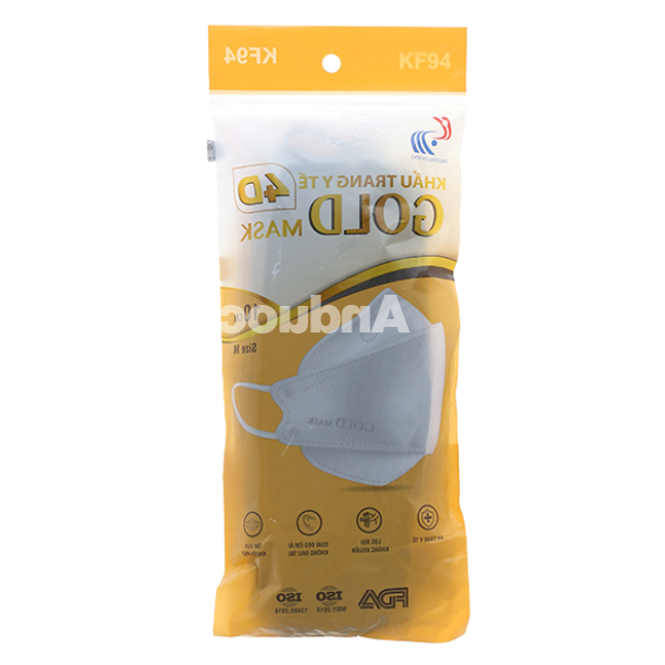 Khẩu trang y tế Trường Dương Gold Mask KF94-4D màu đen size M gói 10 cái