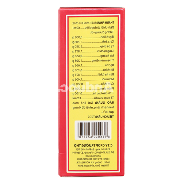 Siro Thuốc Ho Bổ Phế Chỉ Khái Lộ Trường Thọ trị ho, viêm phế quản chai 125ml