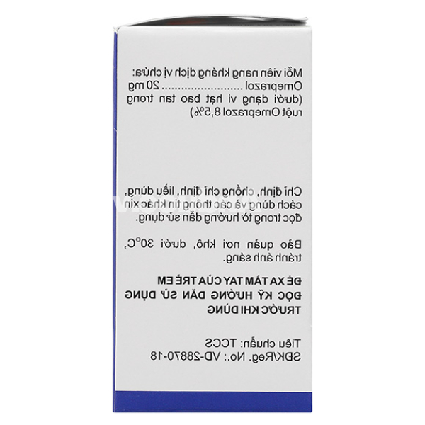 Omeraz 20 trị viêm loét, trào ngược dạ dày, thực quản (5 vỉ x 4 viên)