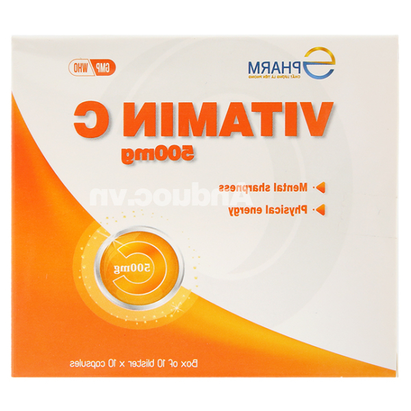 Vitamin C Spharm 500mg phòng và trị thiếu vitamin C (10 vỉ x 10 viên)