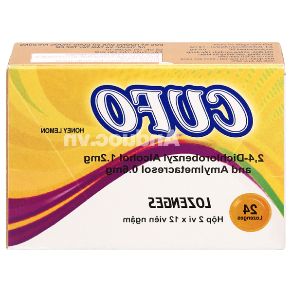 Viên ngậm Cufo Honey Lemon hỗ trợ trị viêm họng, đau họng (2 vỉ x 12 viên)