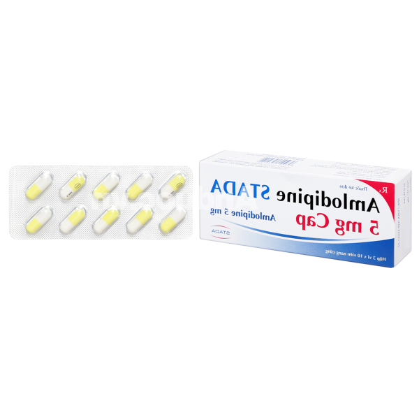 Amlodipine Stada 5mg trị cao huyết áp, đau thắt ngực (3 vỉ x 10 viên)