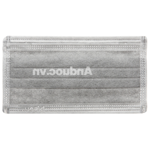 Khẩu trang y tế Bísou 4 lớp màu xám hộp 50 cái